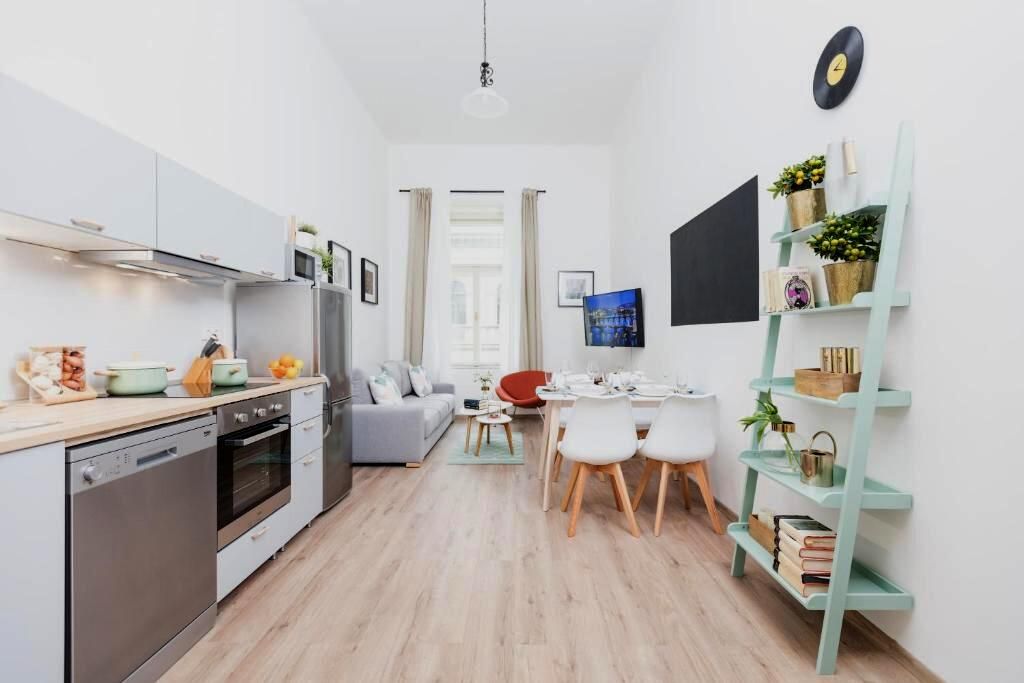 Bedroom and living space for four